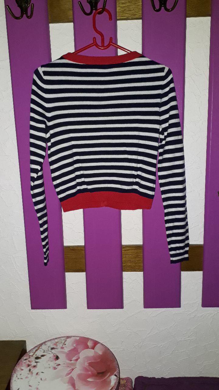 Maritim gestreifte Cardigan mit Taschen
