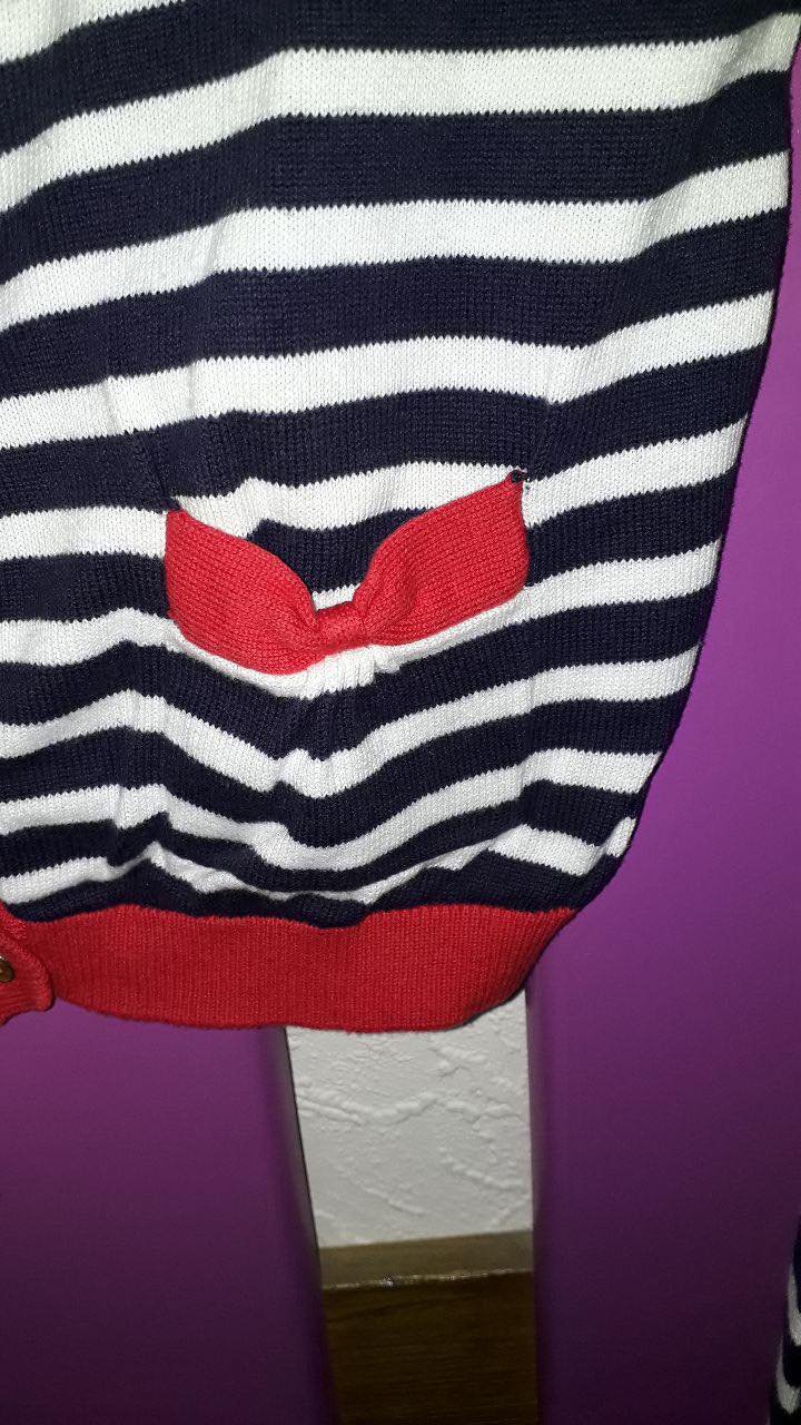 Maritim gestreifte Cardigan mit Taschen