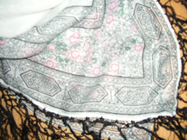 TUCH SCHAL KOPFTUCH GEMUSTERT FRANSEN FLORAL BOHO 