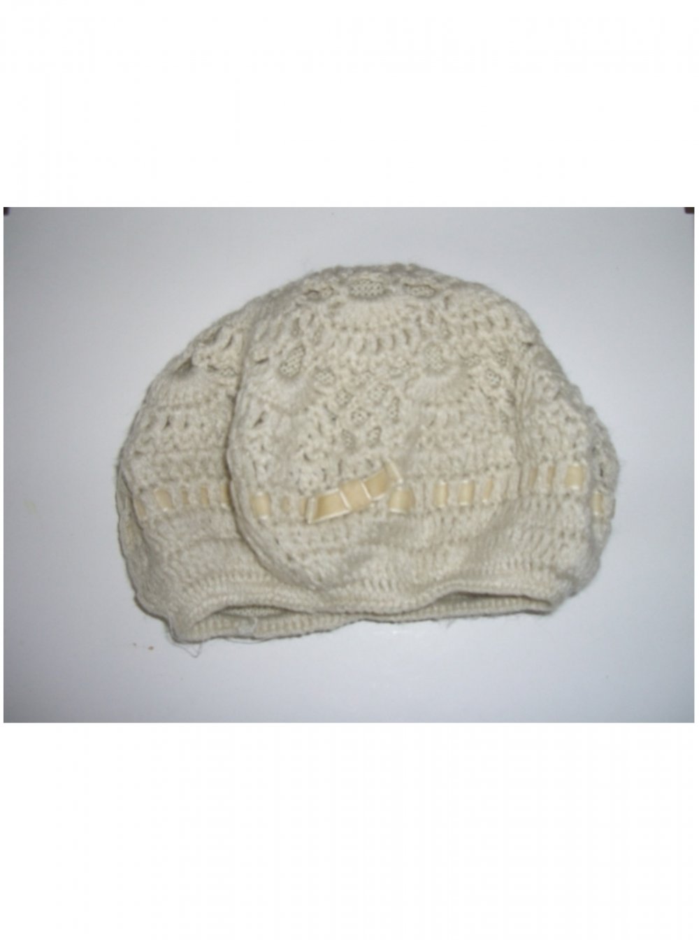 NEU BASKENMÜTZE GEFÜTTERT STRICKMÜTZE HÄKEL NUDE BEIGE