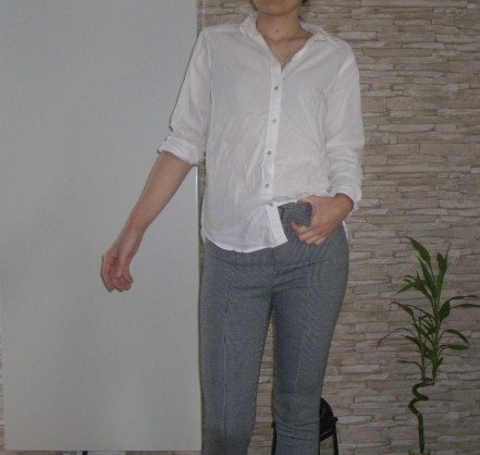 Bluse Hemd Oberteil langärmlig Basic casual XS/34