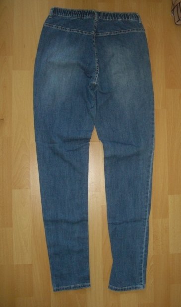 NEU JEGGINGS HIGHWAISTE RÖHRENHOSE JEANS TREGGINGS DENIM SKINNY MITTELBLAU CASUAL 40