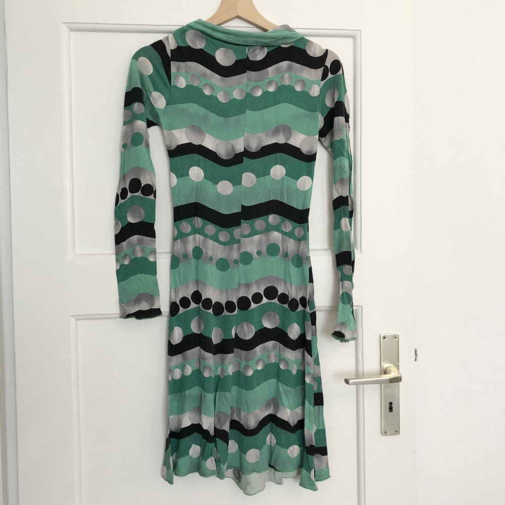Vintage Langarmkleid mit Muster