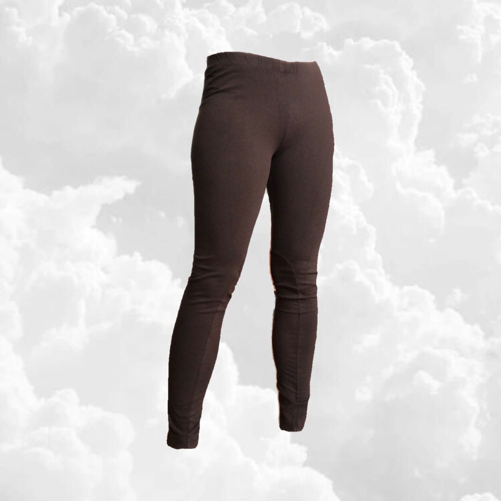 Braune Leggings mit (Kunst-) Wildleder Einsatz