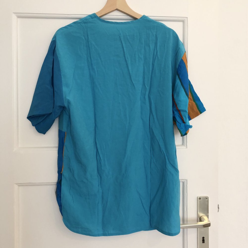 Vintage Bluse mit Fisch & Wurm Stickerei