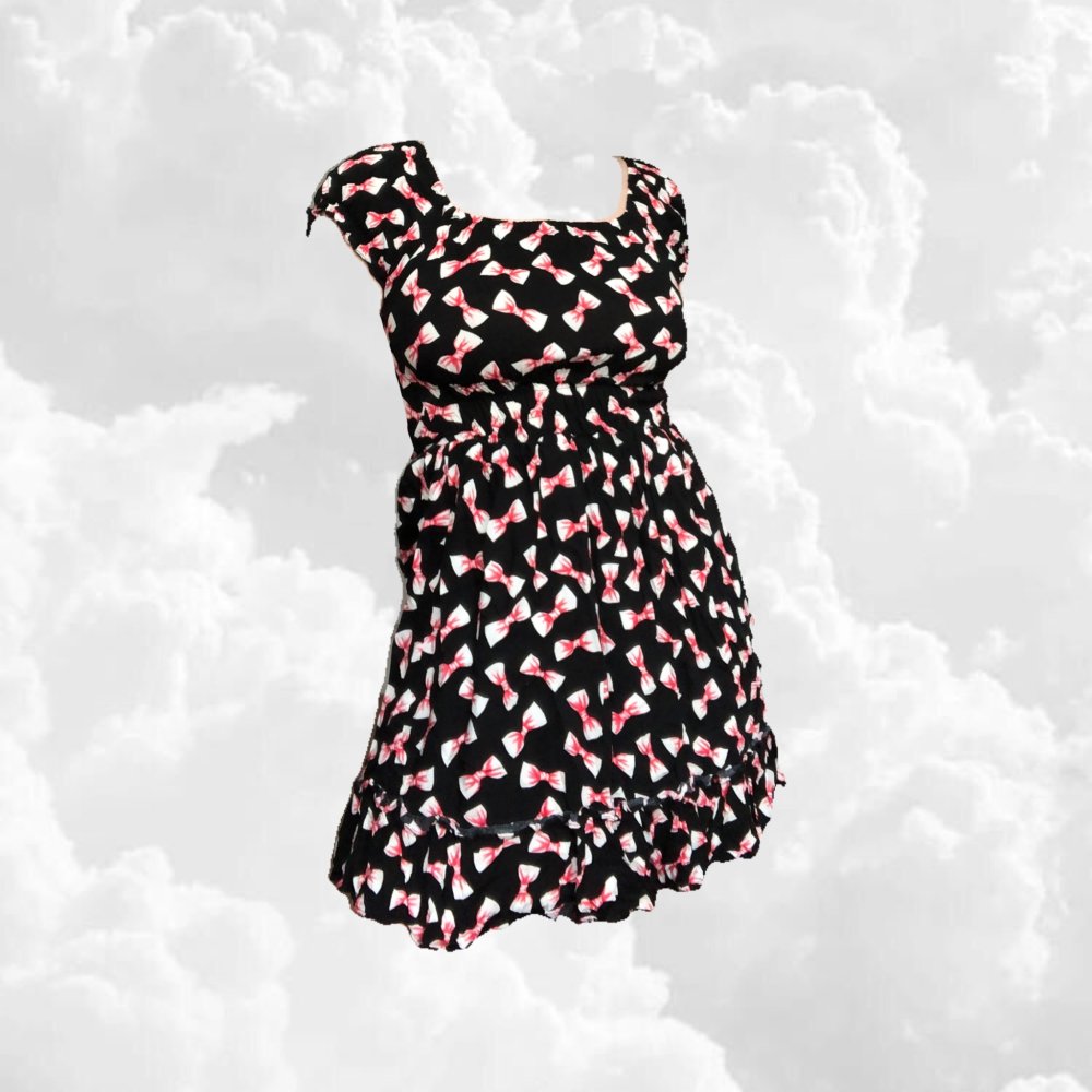Süßes Lolita Goth Kleid mit Schleifen & Rüschen