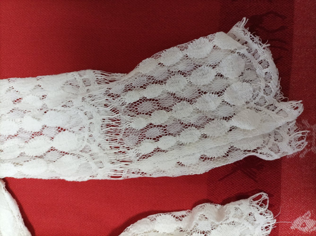 Longshirt mit viel Spitze, weiß, Gr. S 36