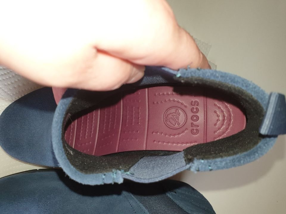 Original Crocs Damen Stiefeletten, Größe 36, Wildleder, blau