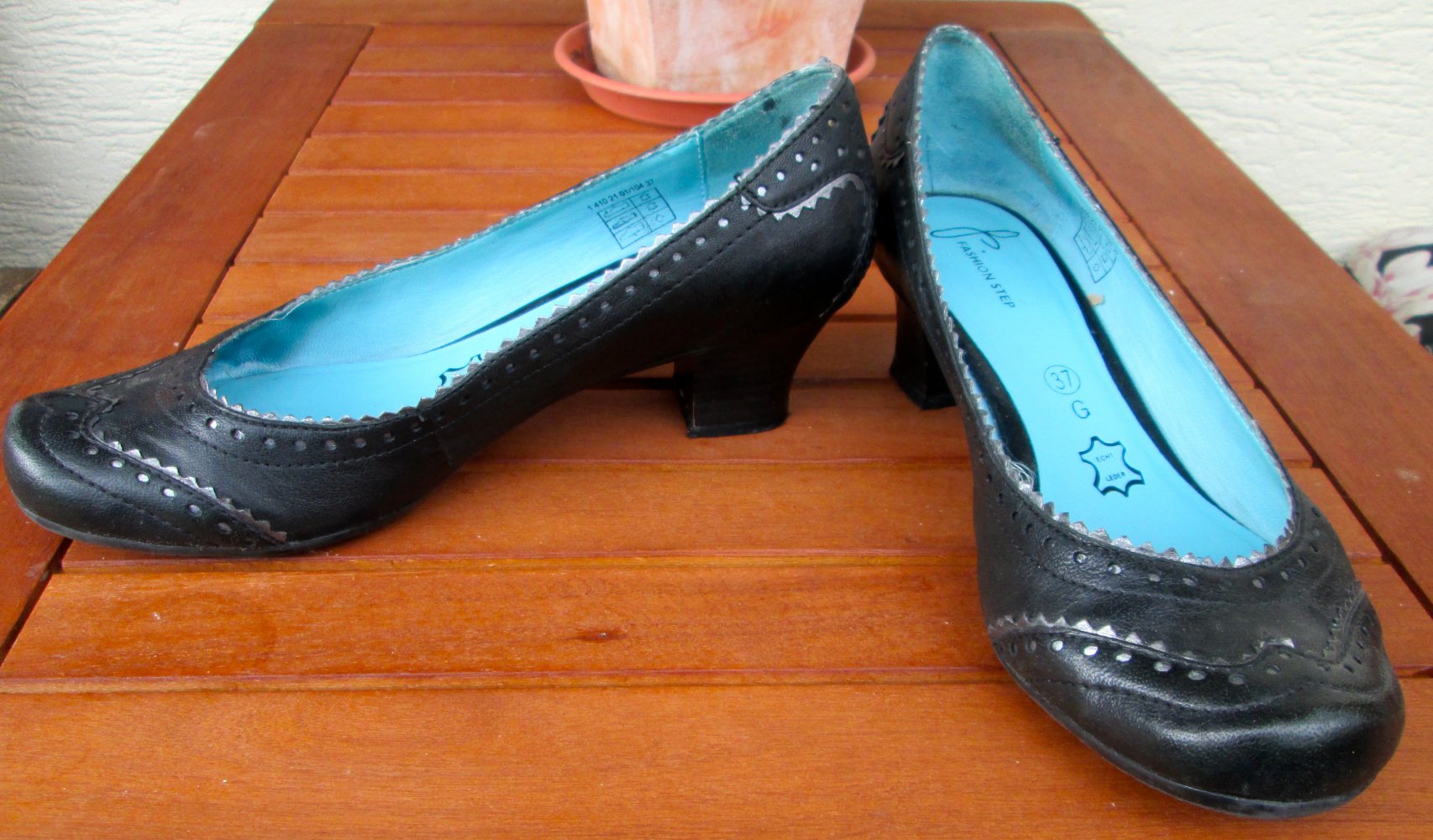 Fashion Step Leder Pumps Gr.37