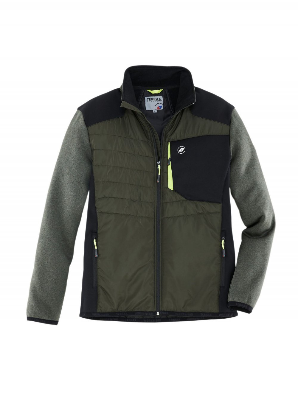 Terrax Workwear Herren Hybridjacke Steppjacke Dark Green Lime L stilvoll robust NEU ungetragen