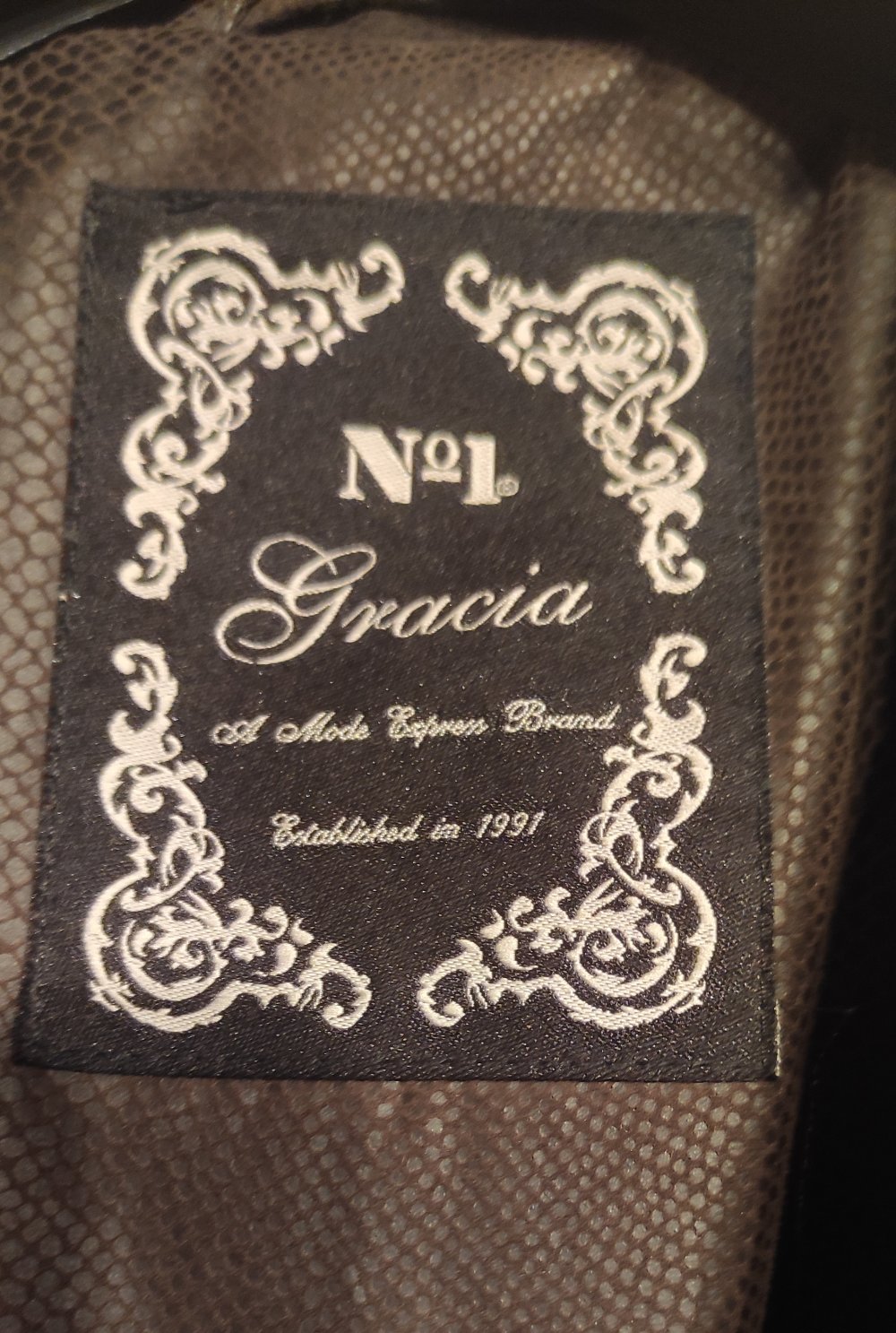 No1 by Graccia coole modische Jacke Damenjacke dunkelbraun Lederoptik Gr. S 38