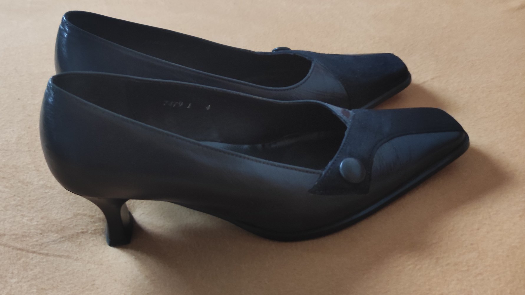 Edle Damenschuhe Pumps Hackenschuhe Schwarz Leder Karolin Gr. 37