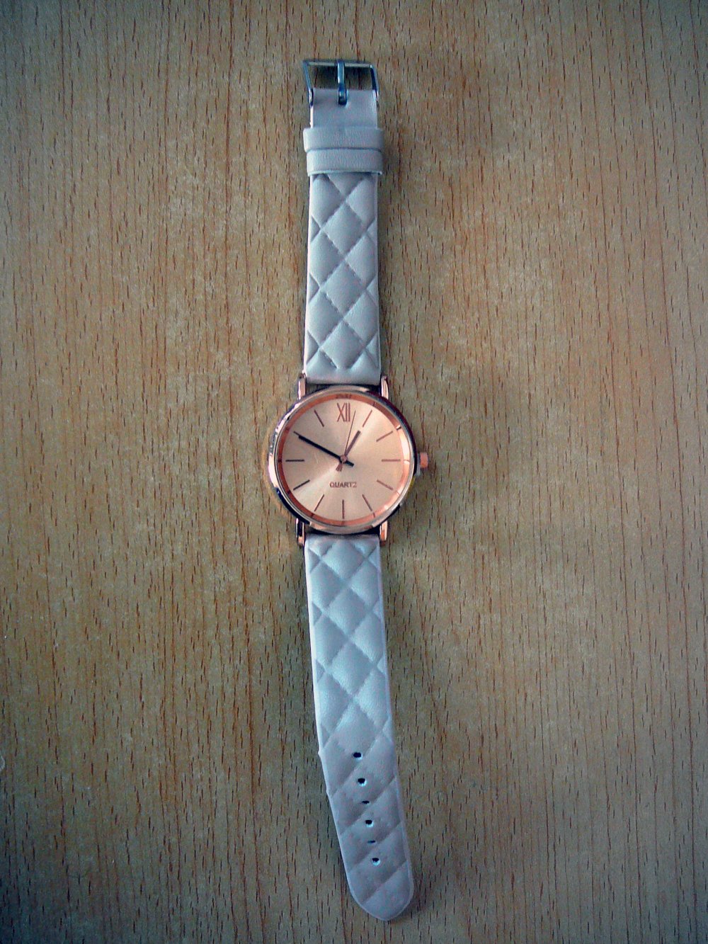 Damen Armbanduhr Quarz Beige Rosa Kupfer An & Ausschaltfunktion 