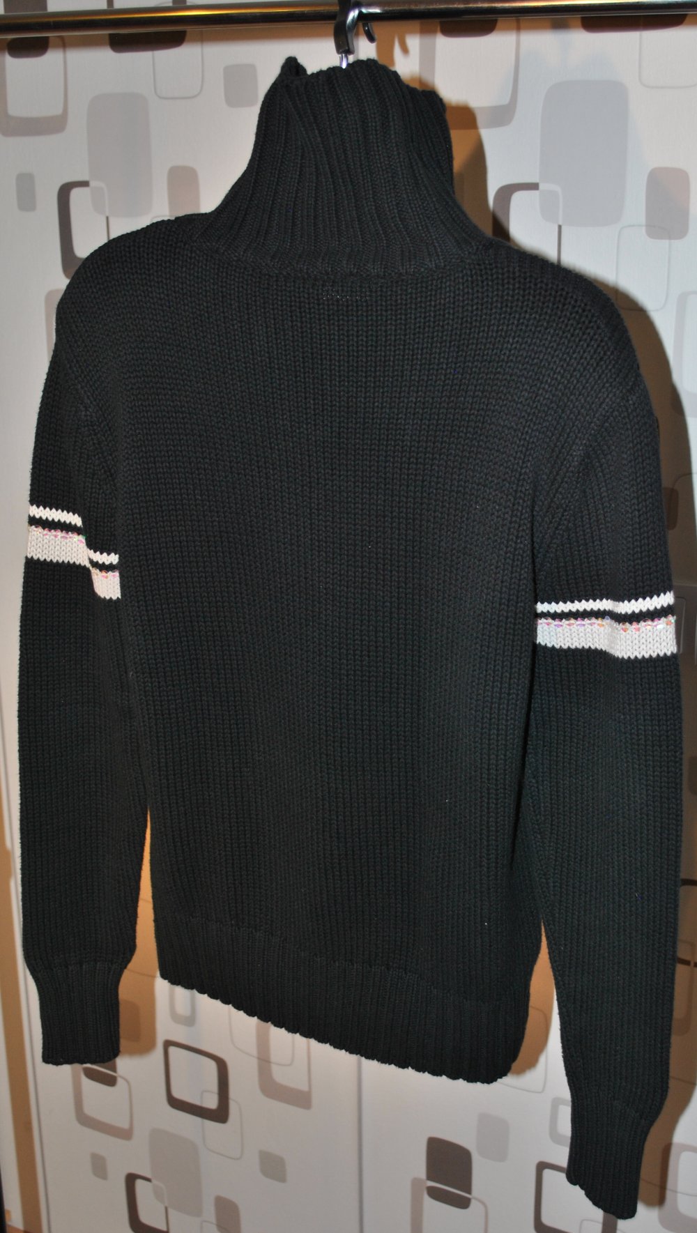 Kragenpulli schwarz