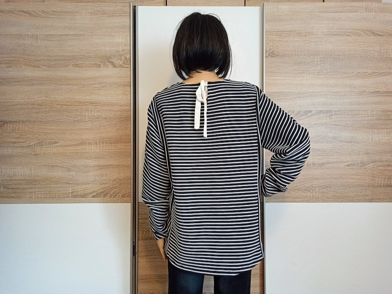 Schöner gestreifter Pullover schwarz/weiß von Liberty