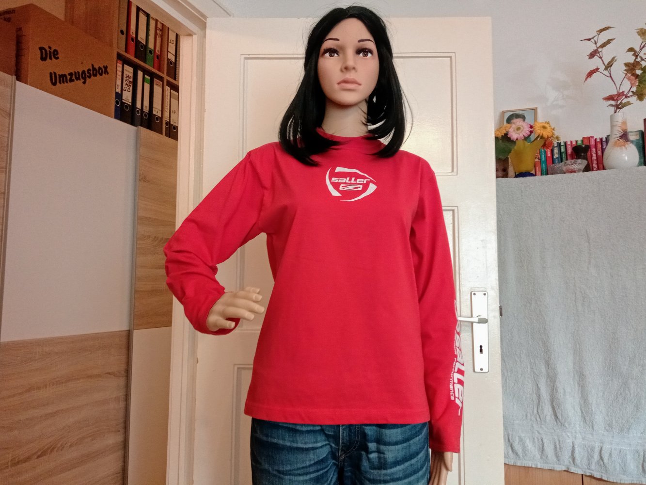 Schöner Langarm-Shirt in rot von Saller
