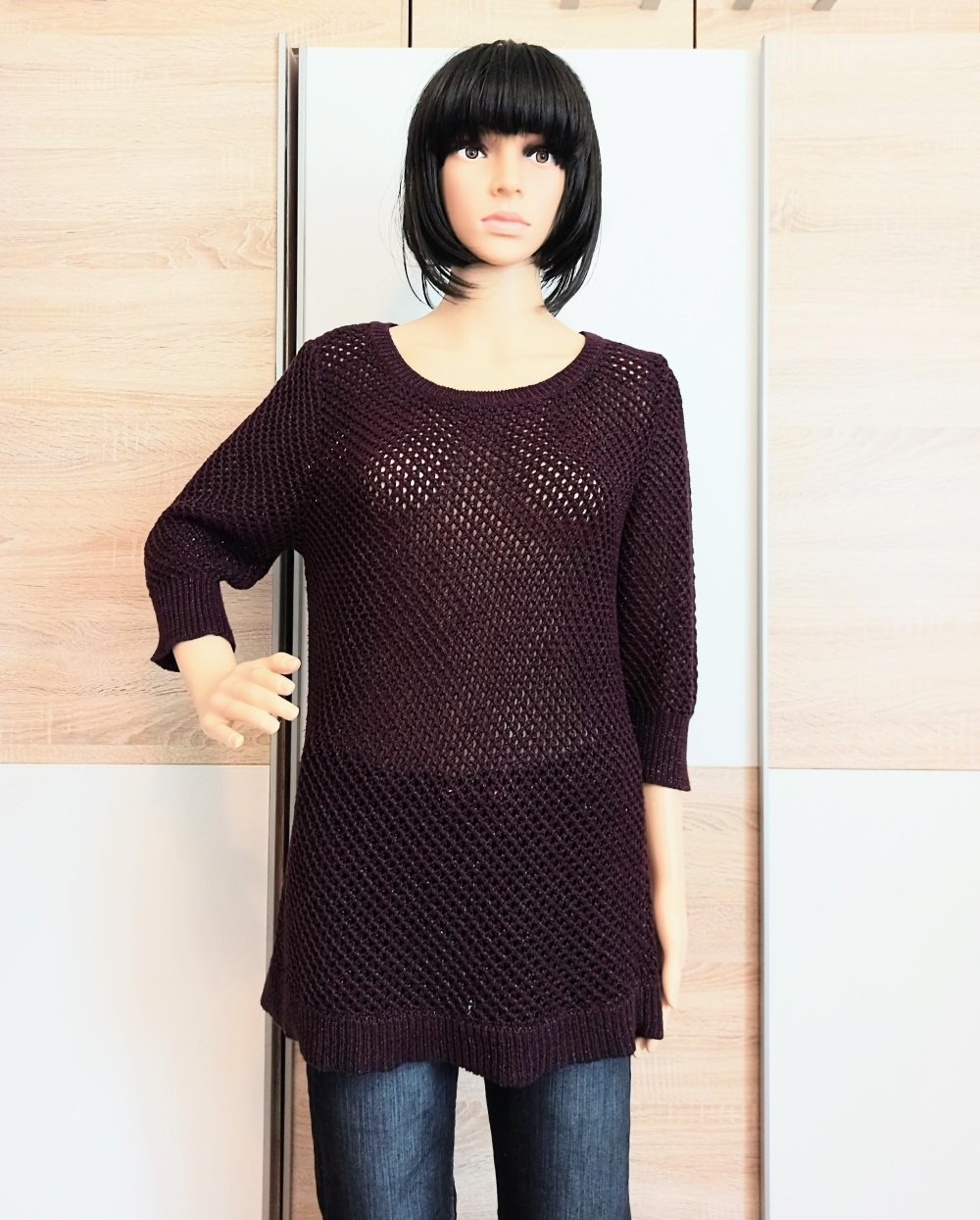 Schöner Strick-Pullover in Farbe Pflaume von Gerry Webber 