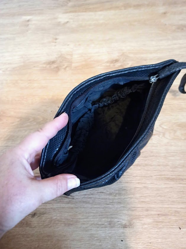 Schöne Echt-Leder-Tasche in schwarz