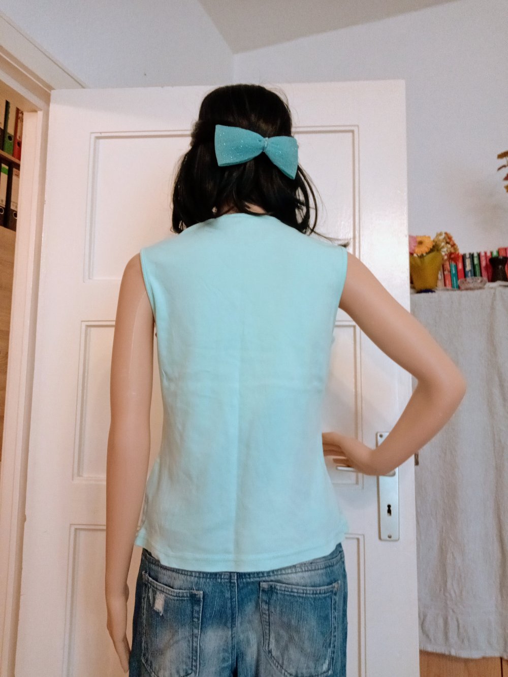 Schönes T-Shirt in türkis von Canda mit Spitze