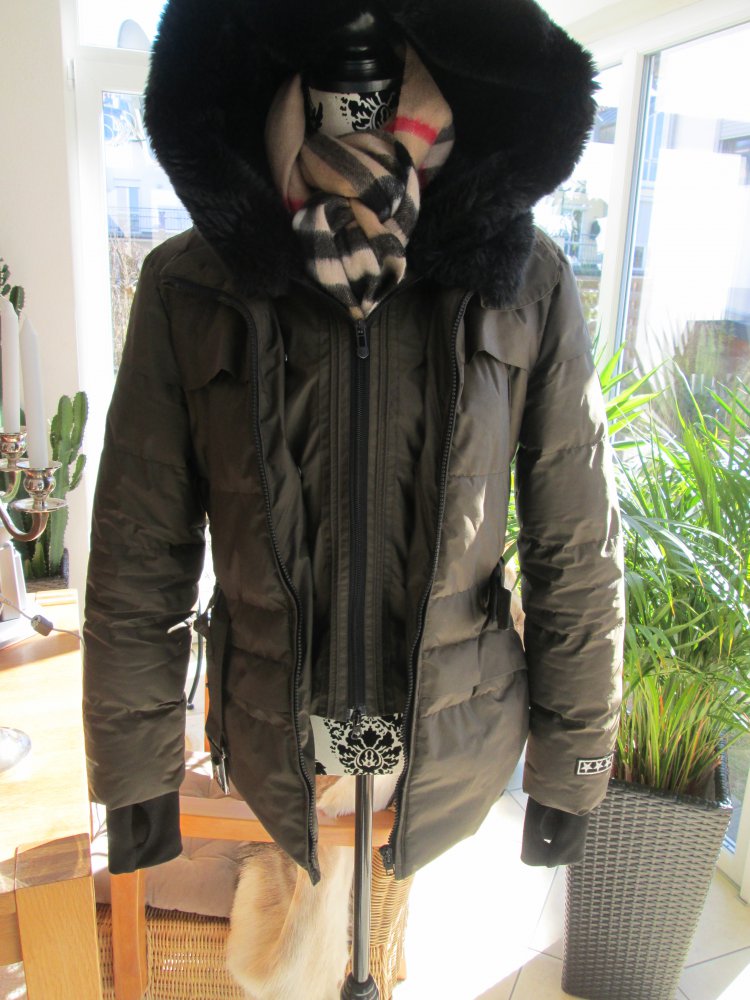 Wellensteyn Tivoli Jacke Parker Gr. XS 34 Winterjacke Fell Pelz Tivana olive khaki Wellensteyn Tivoli Jacke Parker Gr. XS 34 Winterjacke Fell Pelz Tivana olive khaki