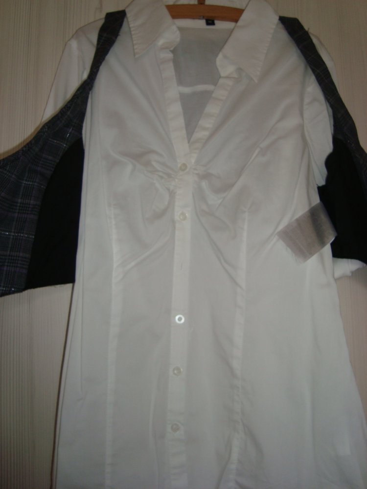 Bluse weiß mit separater Weste, Größe M, amisu, Festlich
