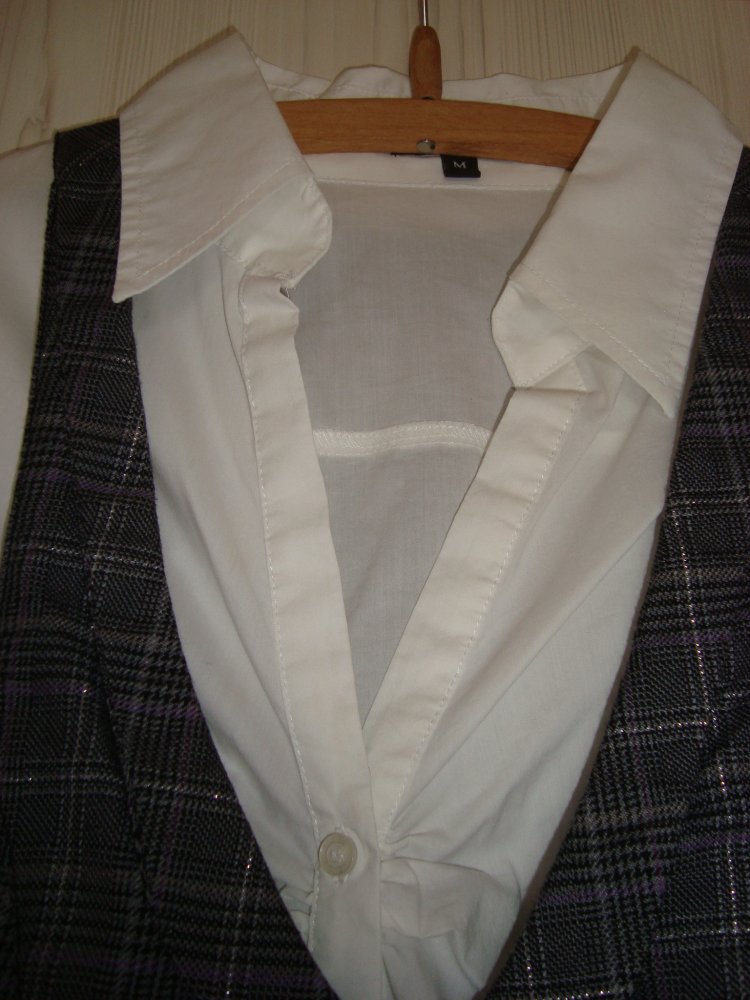Bluse weiß mit separater Weste, Größe M, amisu, Festlich