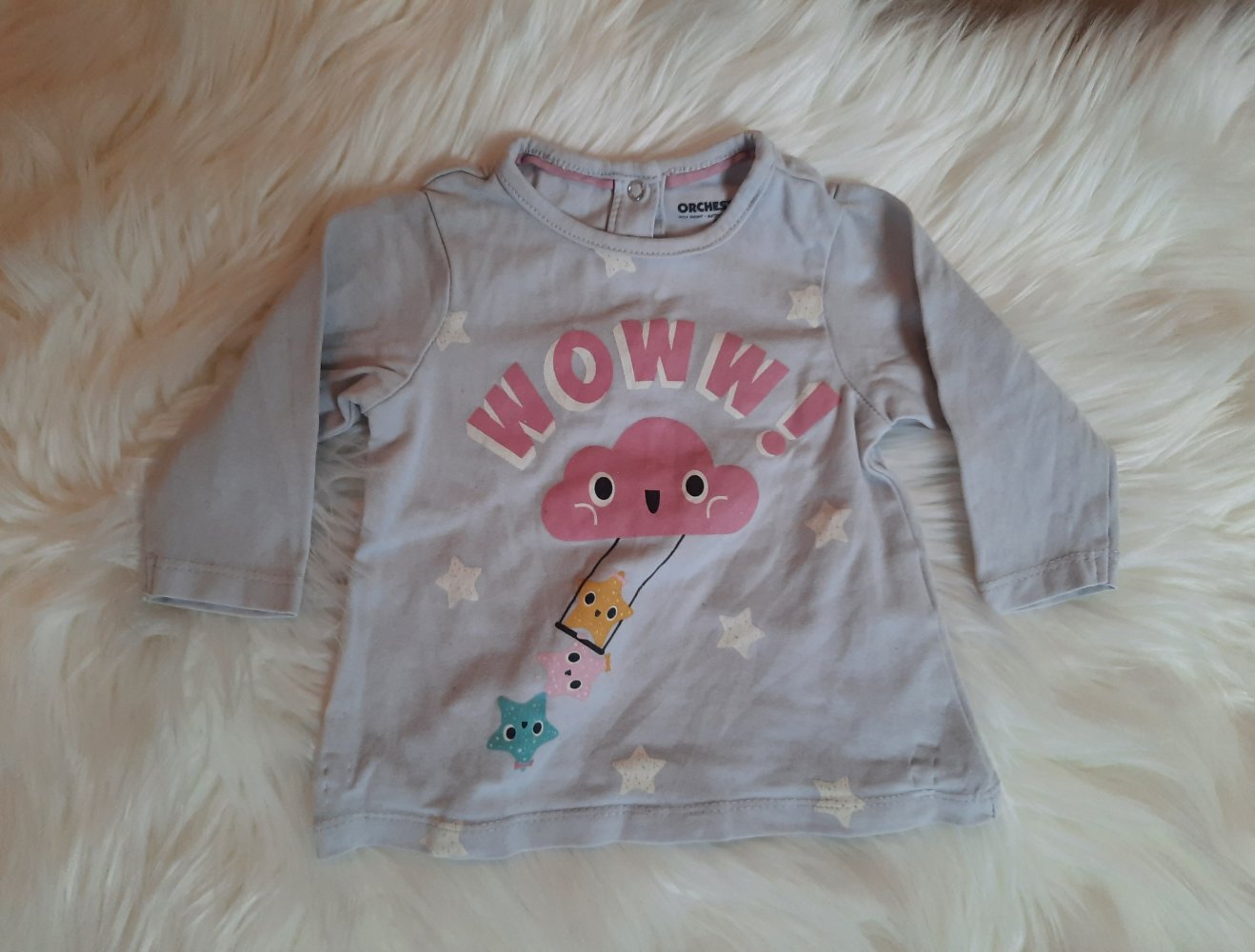 Baby Langarm-Shirt, Größe 62, Wolke, Sterne