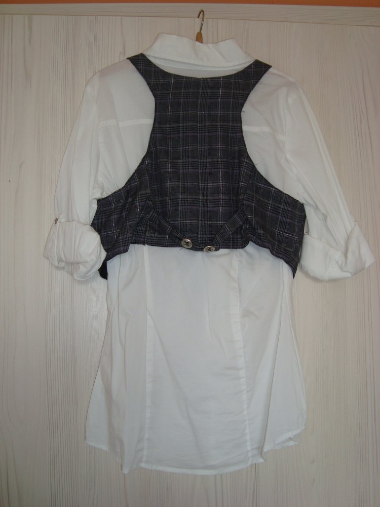 Bluse weiß mit separater Weste, Größe M, amisu, Festlich