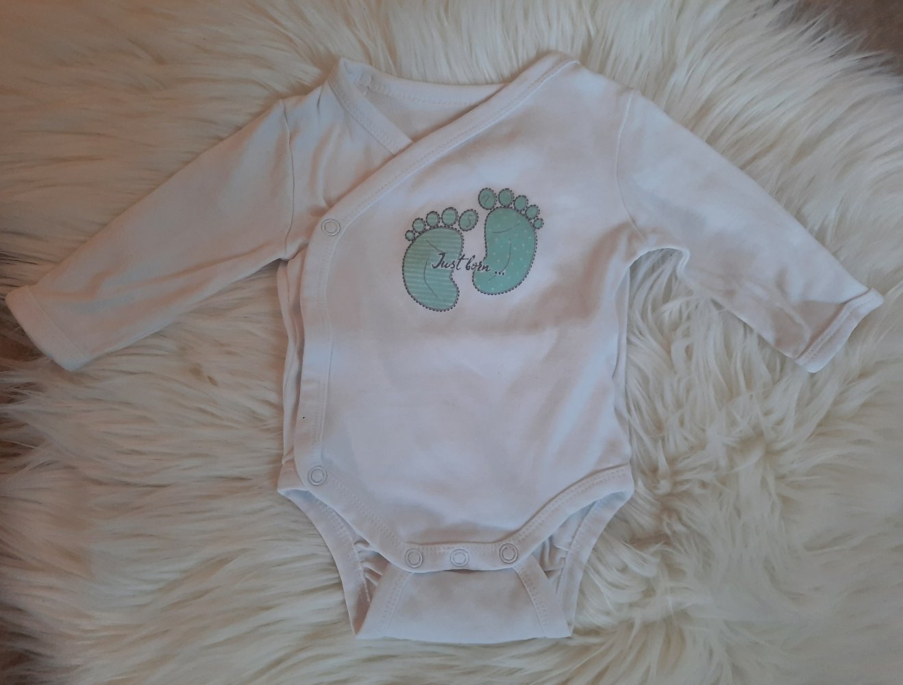 Baby Body, Wickelbody, langarm, Bio-baumwolle, Größe 56, unisex, wie neu