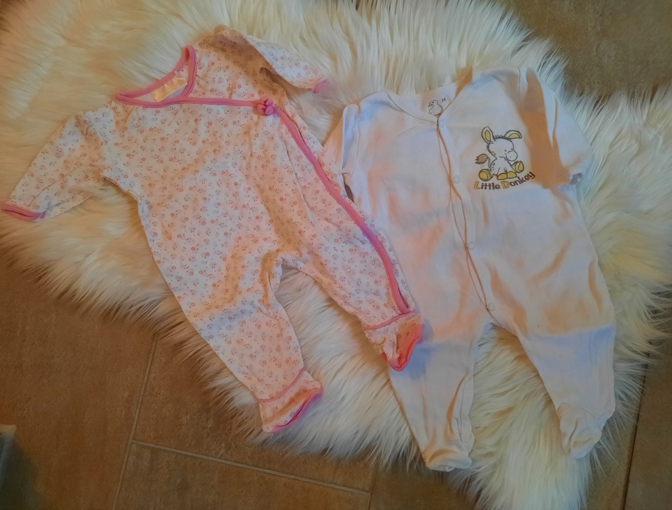 2 Baby Schlafanzüge, Schlafstrampler, Pyjama Größe 56