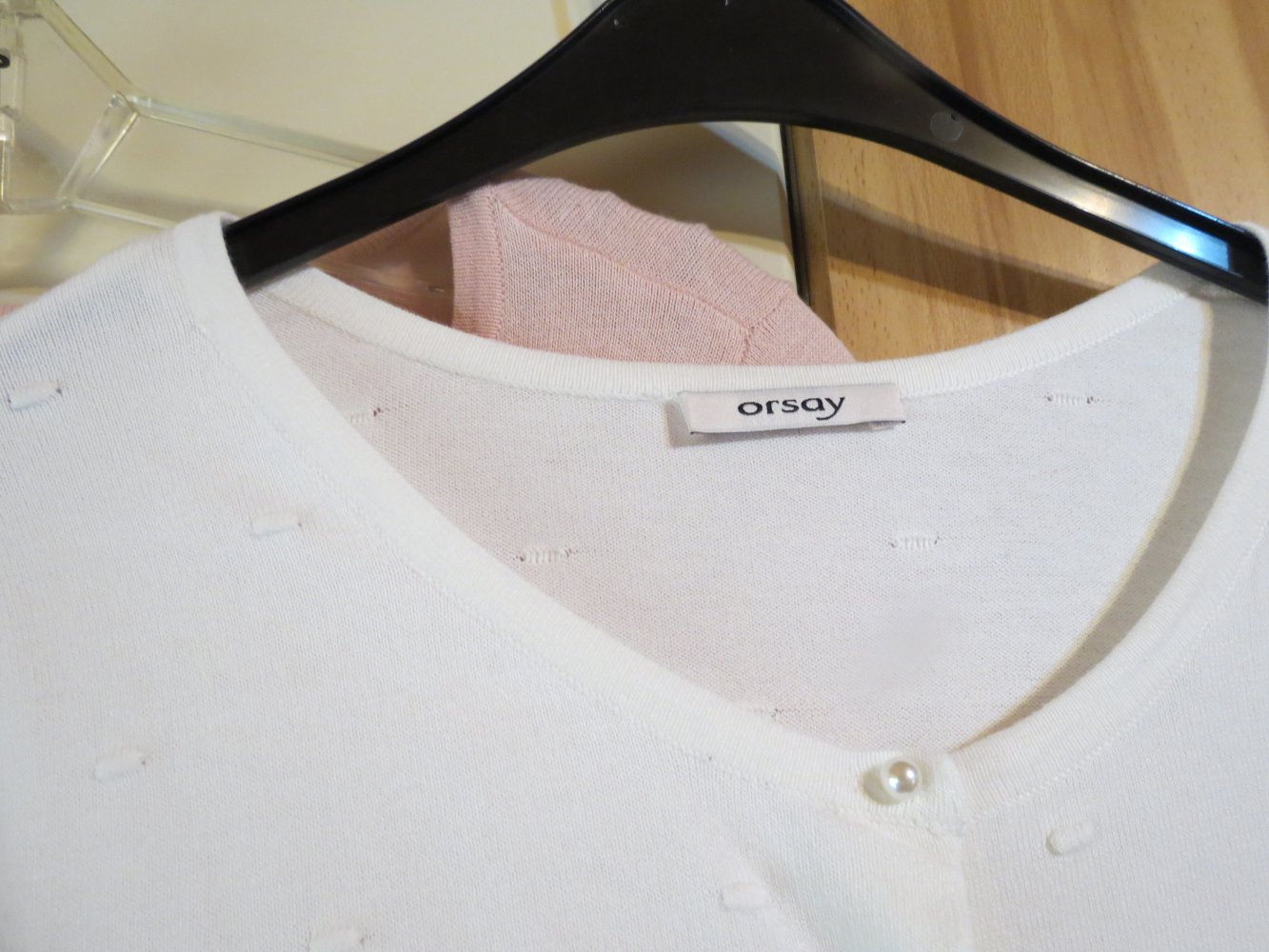 Schönes 2-er Set Cardigan/Weste,Weiß&Altrosa,Perlen,Orsay,M/L,NEU