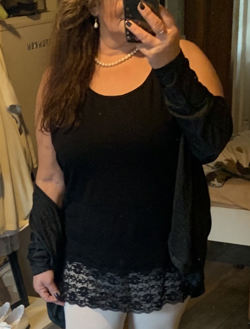 Top , Trägertop Gr M/L mit Spitze