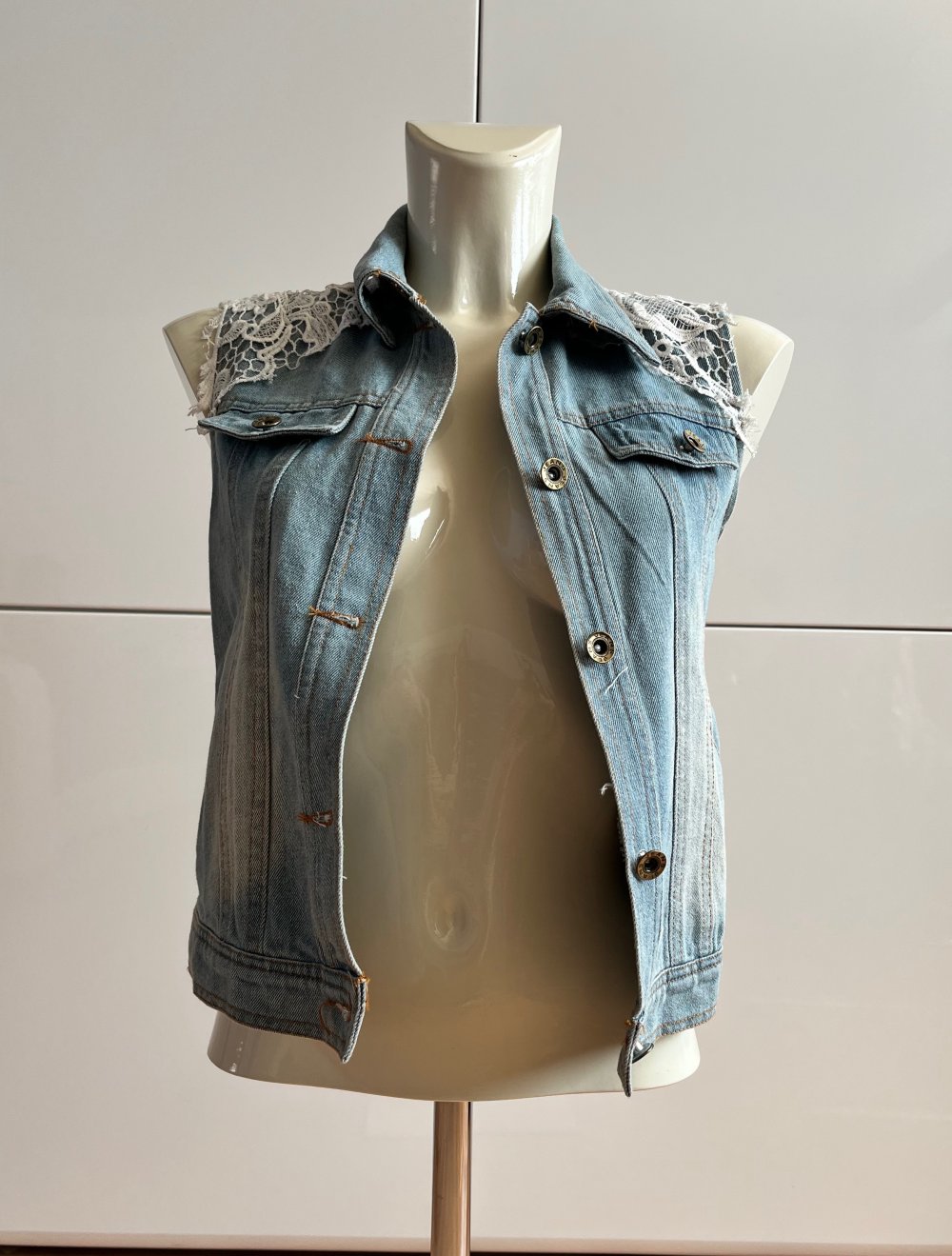 jeansweste Damen spitze
