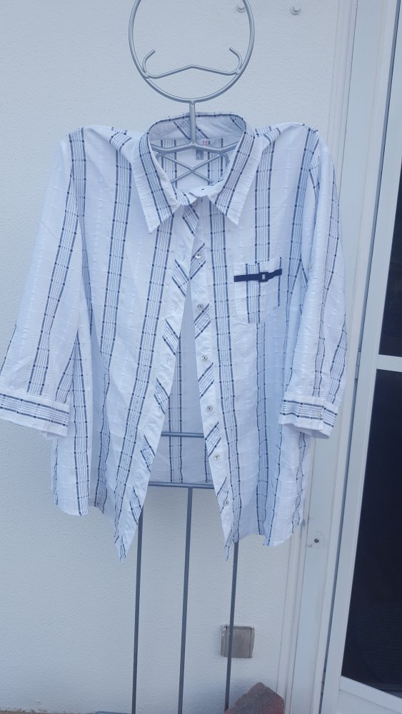 Bluse weiss mit Muster Gr. 48 von my way fer