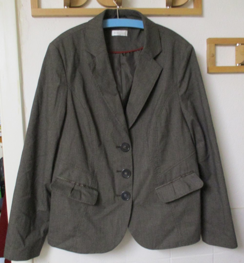 Bonita Damen Jacke kurz in braun grün meliert Gr. 44