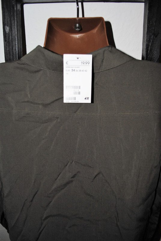 Neu H&M Bluse Gr. 34 (ca. XS) grün Damenmode Hemd klassisch leicht hübsch