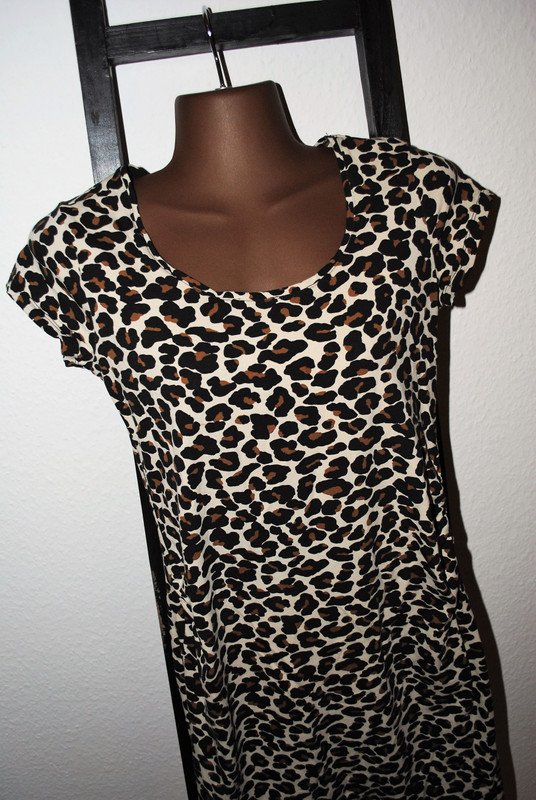 H&M Kleid Gr. S (ca. 36) Leo braun schwarz Damen New-York-Style