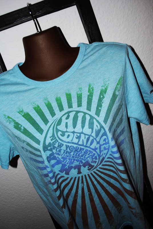 Tommy Hilfiger T-Shirt Gr. S (ca. 38/40) blau Damen-Shirt adrett Regular Fit