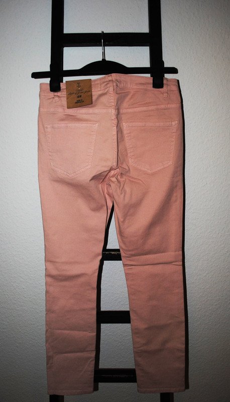 Neu H&M Jeans Gr. 36 (ca. S) rosa Slim Fit Cropped Leg Hose Damen Skinny