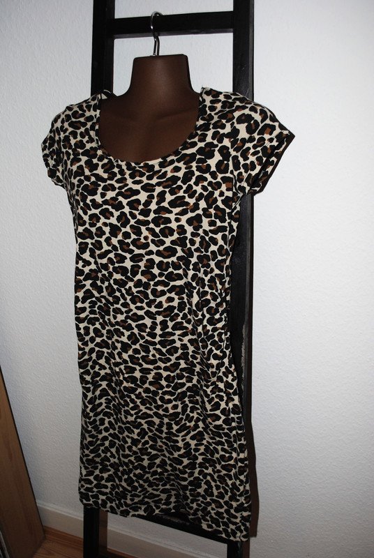 H&M Kleid Gr. S (ca. 36) Leo braun schwarz Damen New-York-Style