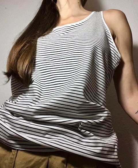Neu H&M Oversize Tanktop Gr. XL (ca. 42/44) blau weiß gestreift Damenbekleidung