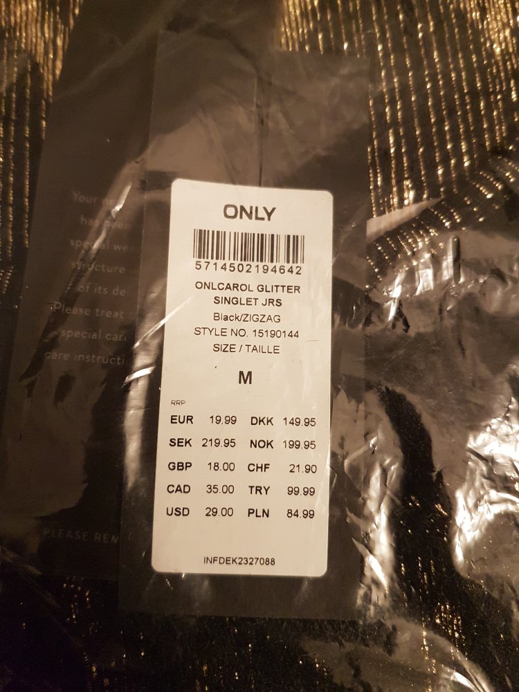 Only Top Carol Glitter Singlet Neu und Orginalverpackt