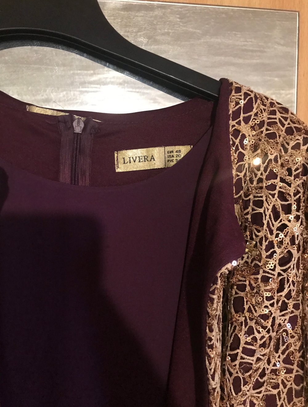 Abendkleid lila und gold