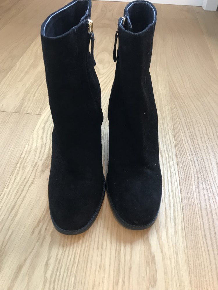 H&M schwarze Stiefeletten Wildleder Optik