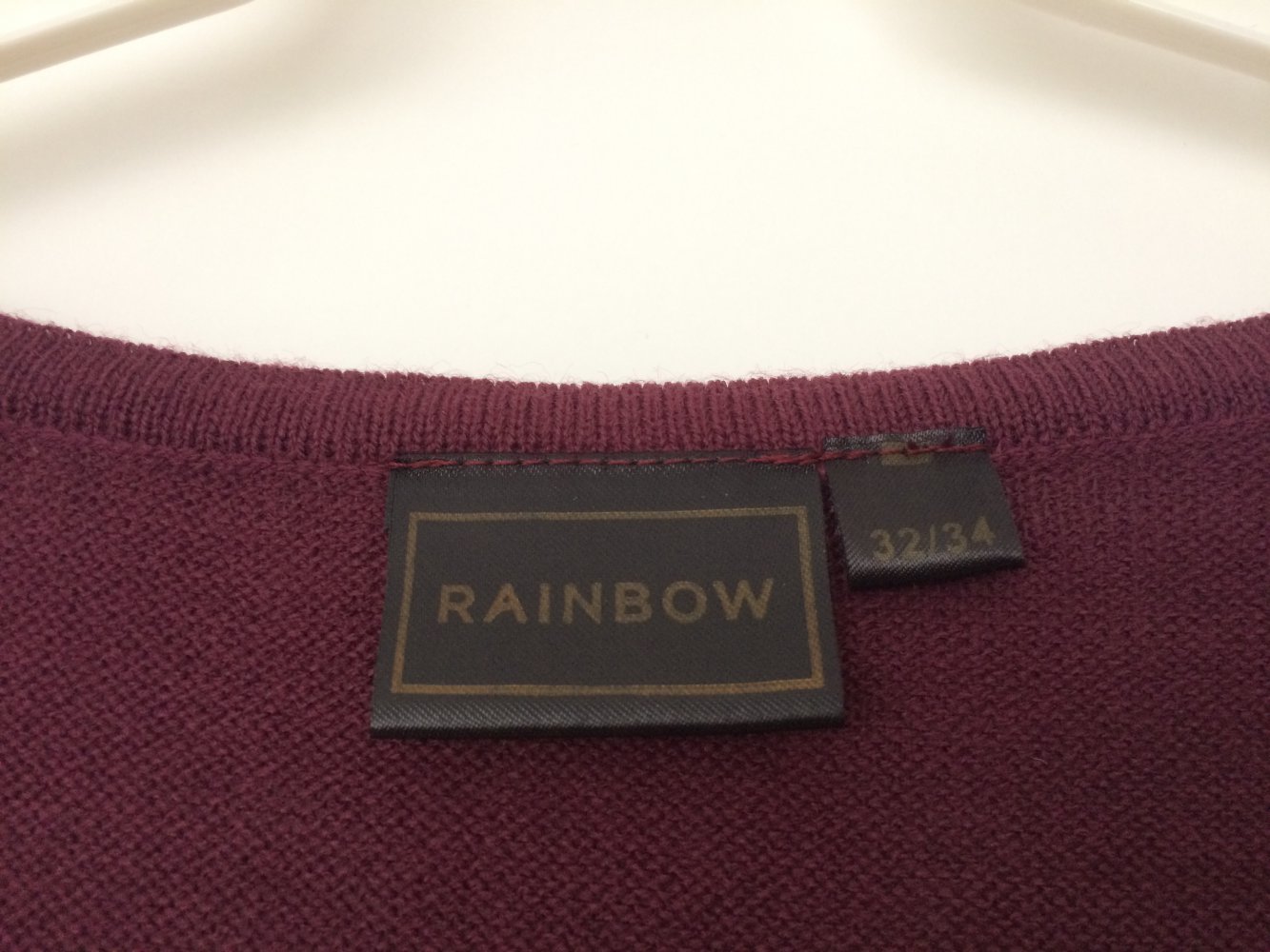 Süßes Rainbow Strick-Kleid bordeaux in Gr. 32/34