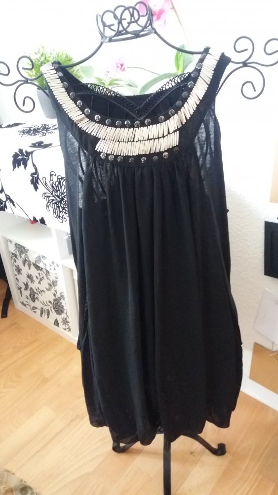 Paccio Damen schwarzes Blusentop Gr.M/L