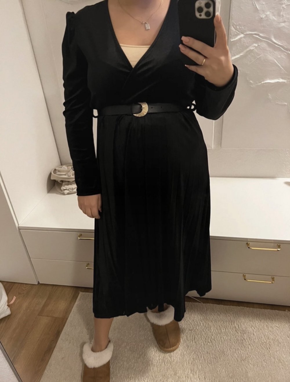 samt Abendkleid
