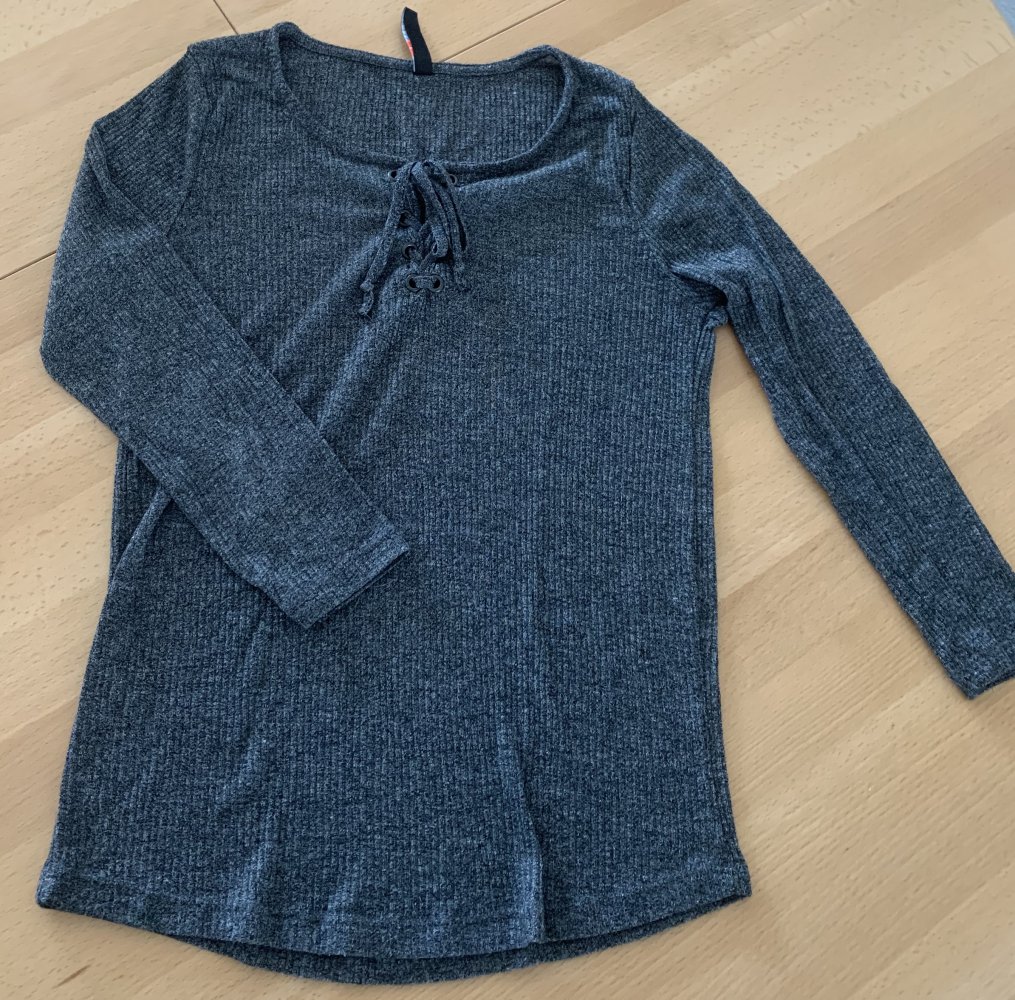 3/4 Ärmel Oberteil Grau