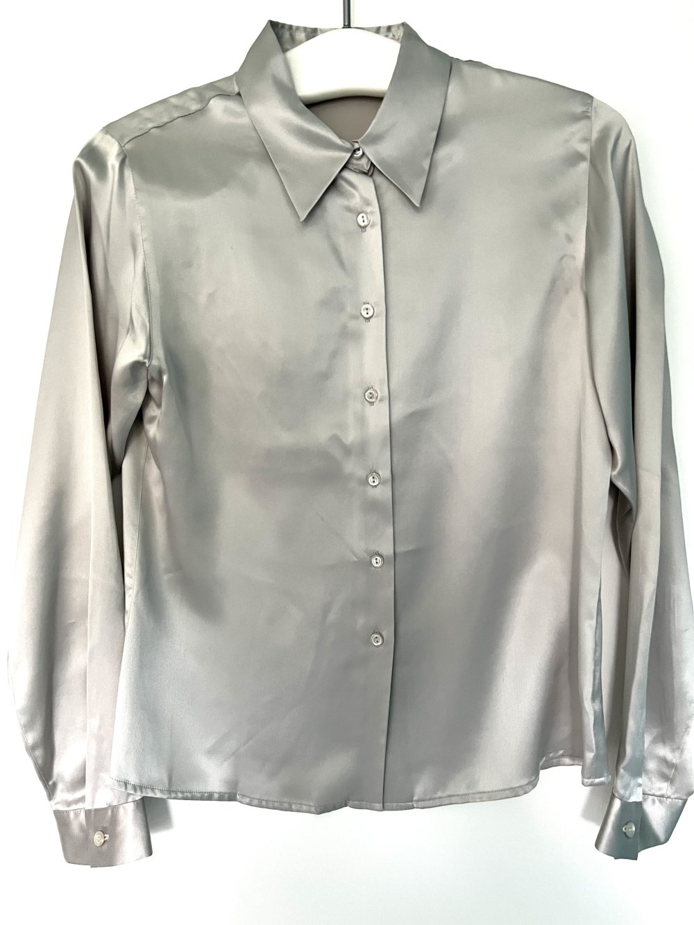 BARISAL • Bluse neuwertig • 100% Seide Silber • Gr. 36