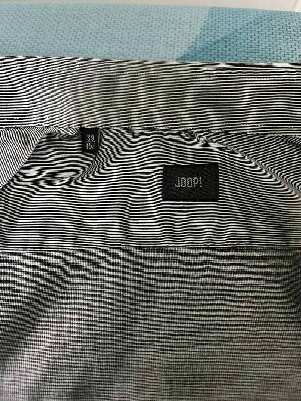 Original Joop Grau Gestreiftes Hemd Baumwolle Größe 39M